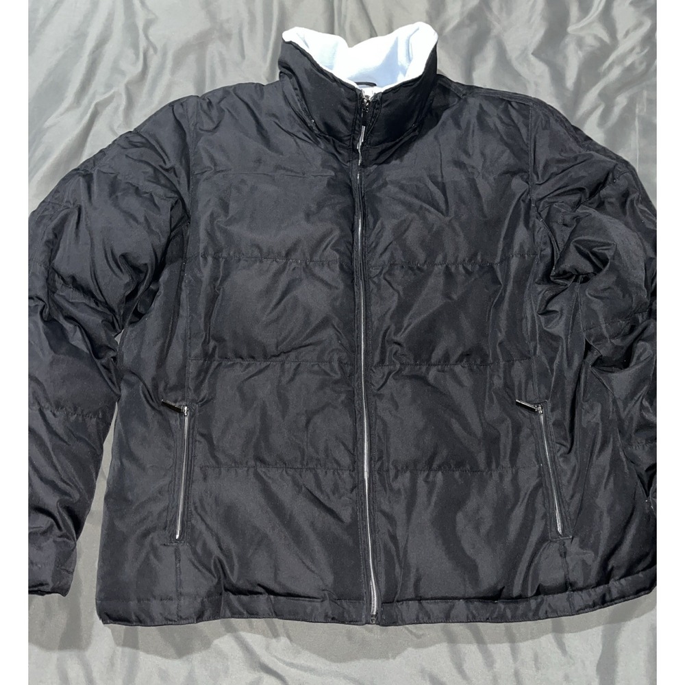 Down Coat Black XL Womens Winter Jacket Light blue fleece lined Colebrook